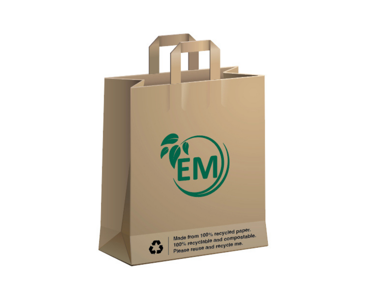 100 recycled paper bags with 100 compostable PLA inner lining Shoppi